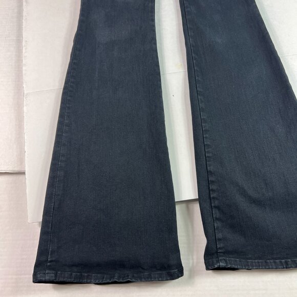 Frame Jeans Junior' 25x33* Le One Flare Mid Rise Black Faded Stretch Denim Tag 1 - Picture 6 of 16